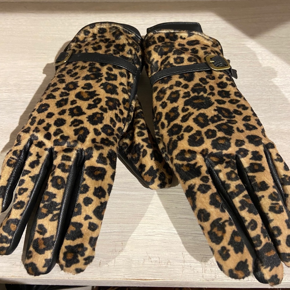 Beautiful, jaguar, print, and leather gloves